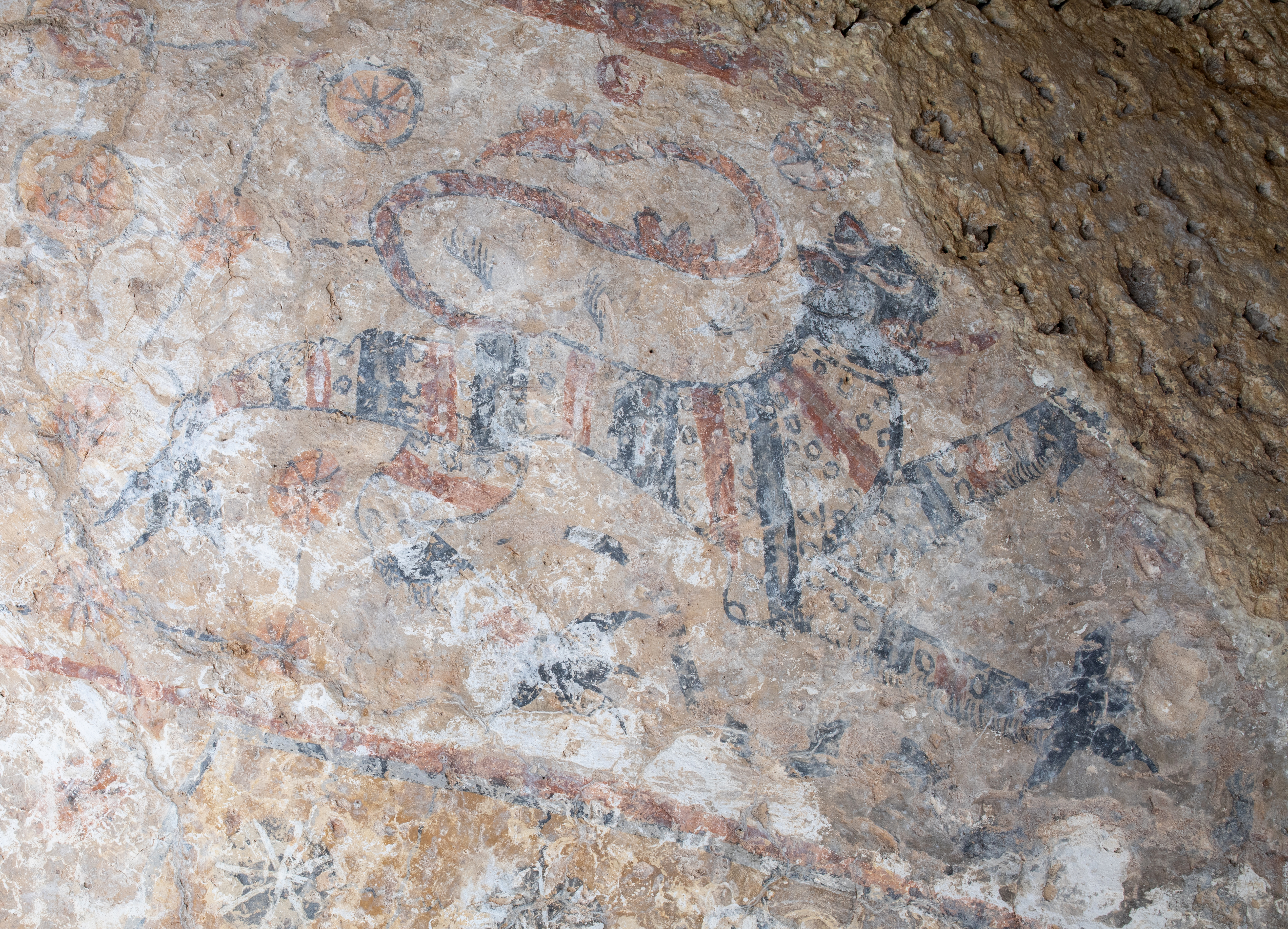 Fig. 10. Crypt of the Crucifix: fantastic animals painted on the vault.