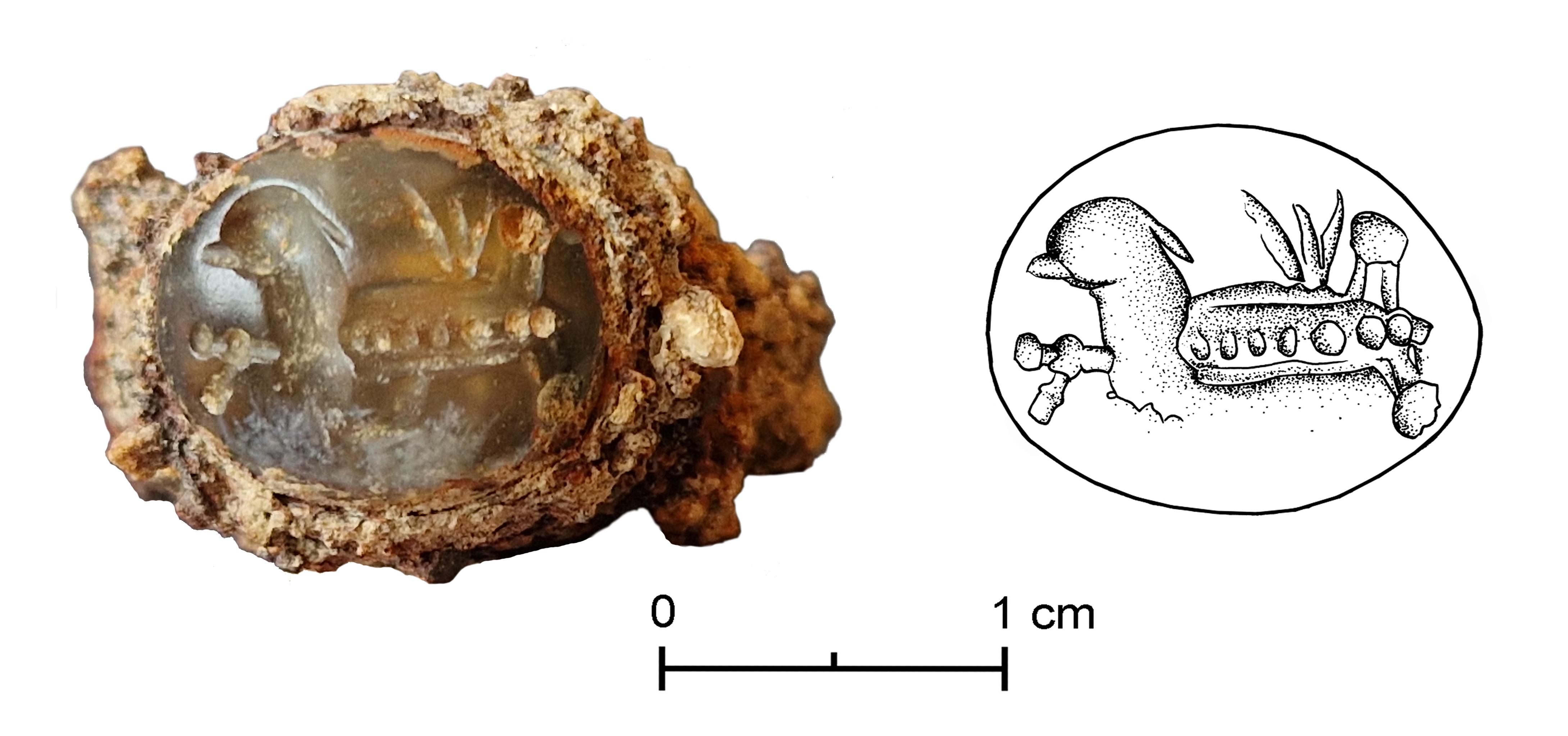 Fig. 8. Necropolis of S. Antonio: ring with gem from Tomb 17.