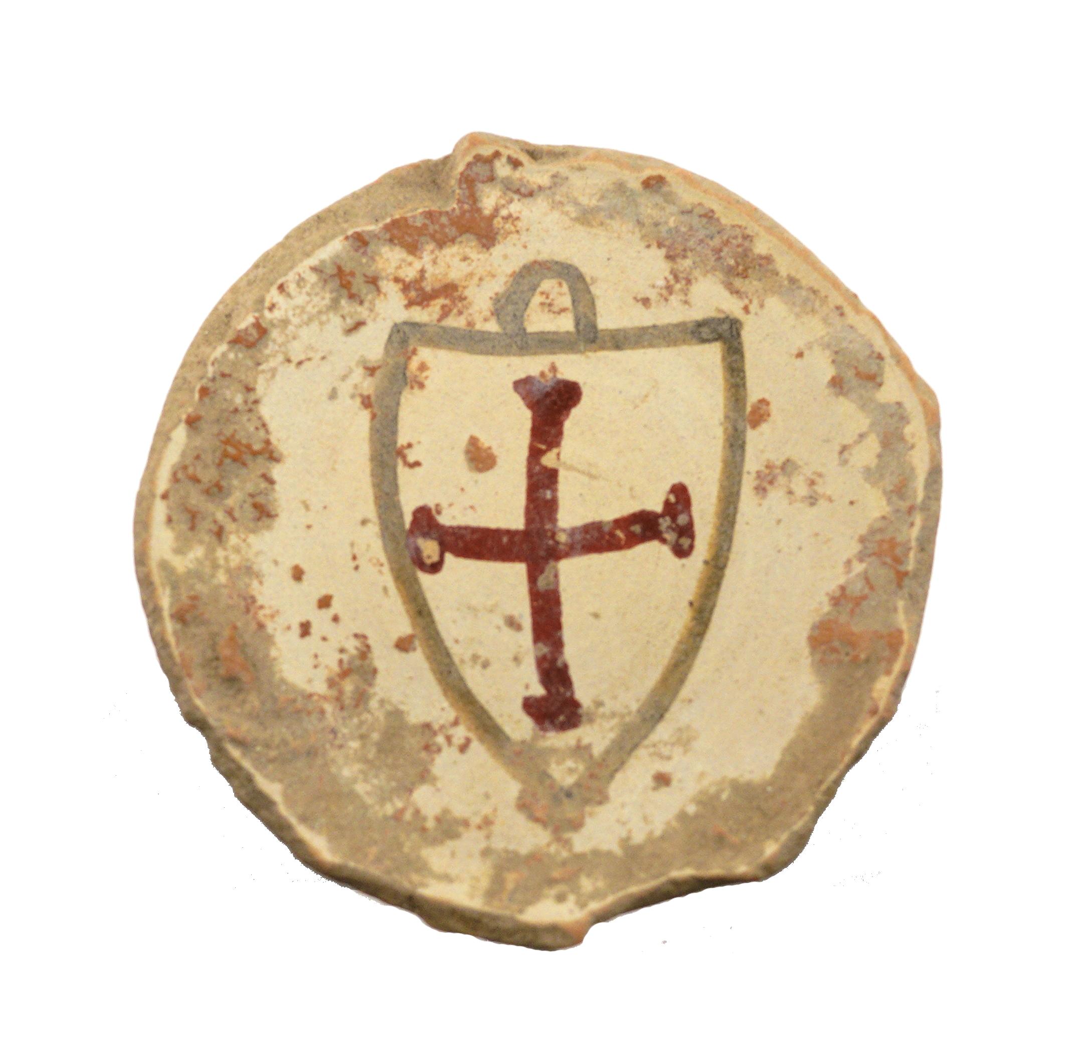 Fig. 2. Bowl with, on the bottom, a shield decorated with a cross painted in red.