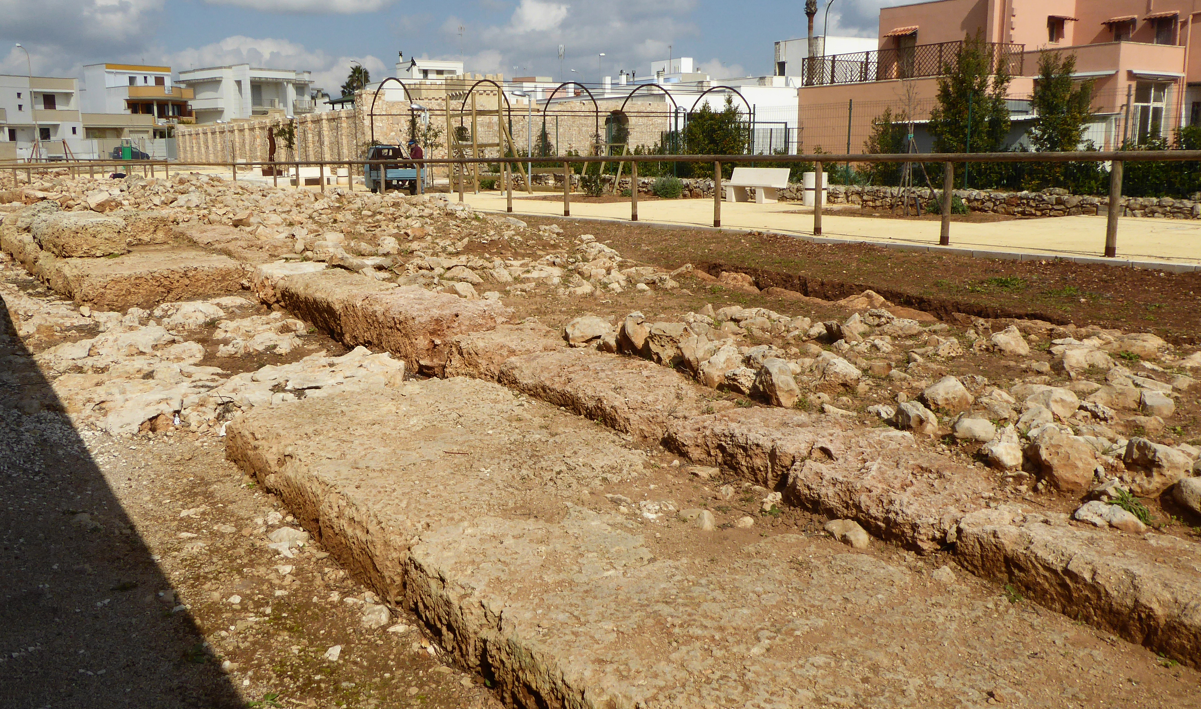 Fig. 5. Section of the walls brought to light in via Tasso.